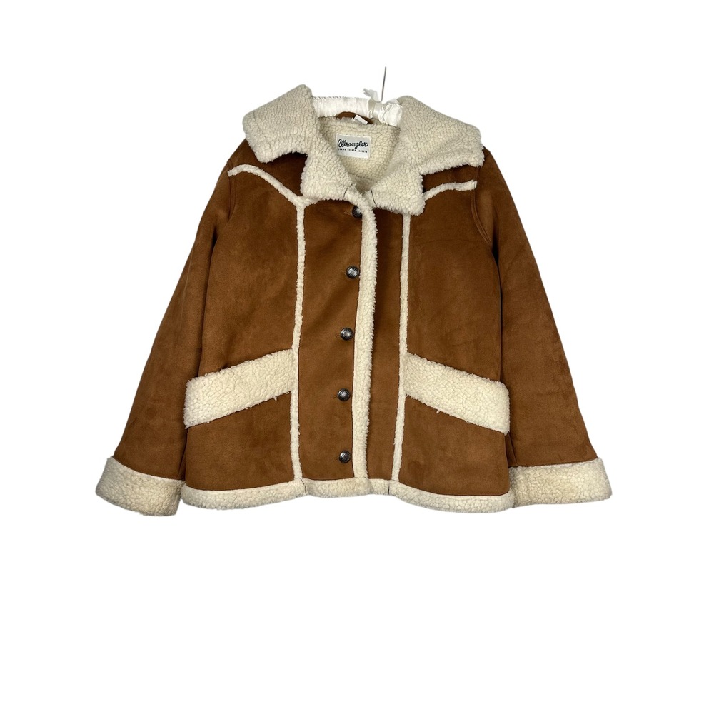 Wrangler Western Chore Coat Womens XXL Plus Faux Shearling Ranch Jacket Cowgirl - Picture 2 of 11